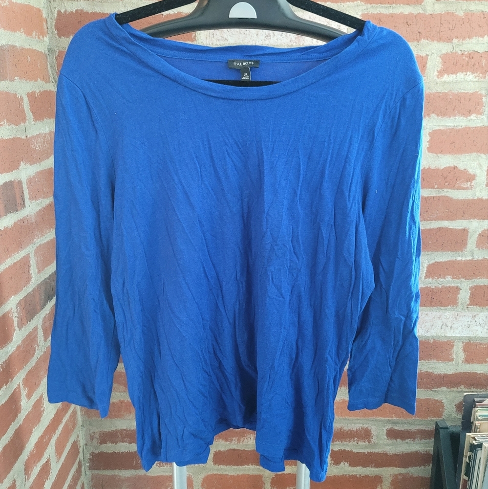 Talbots, Women's 3/4 Long Sleeve, Size XL, Royal Blue